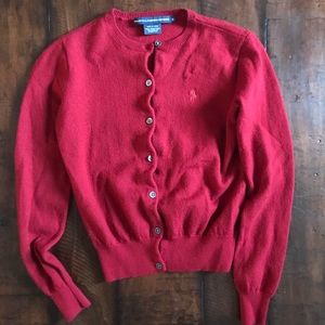 Ralph Lauren Cardigan Sweater Red Small